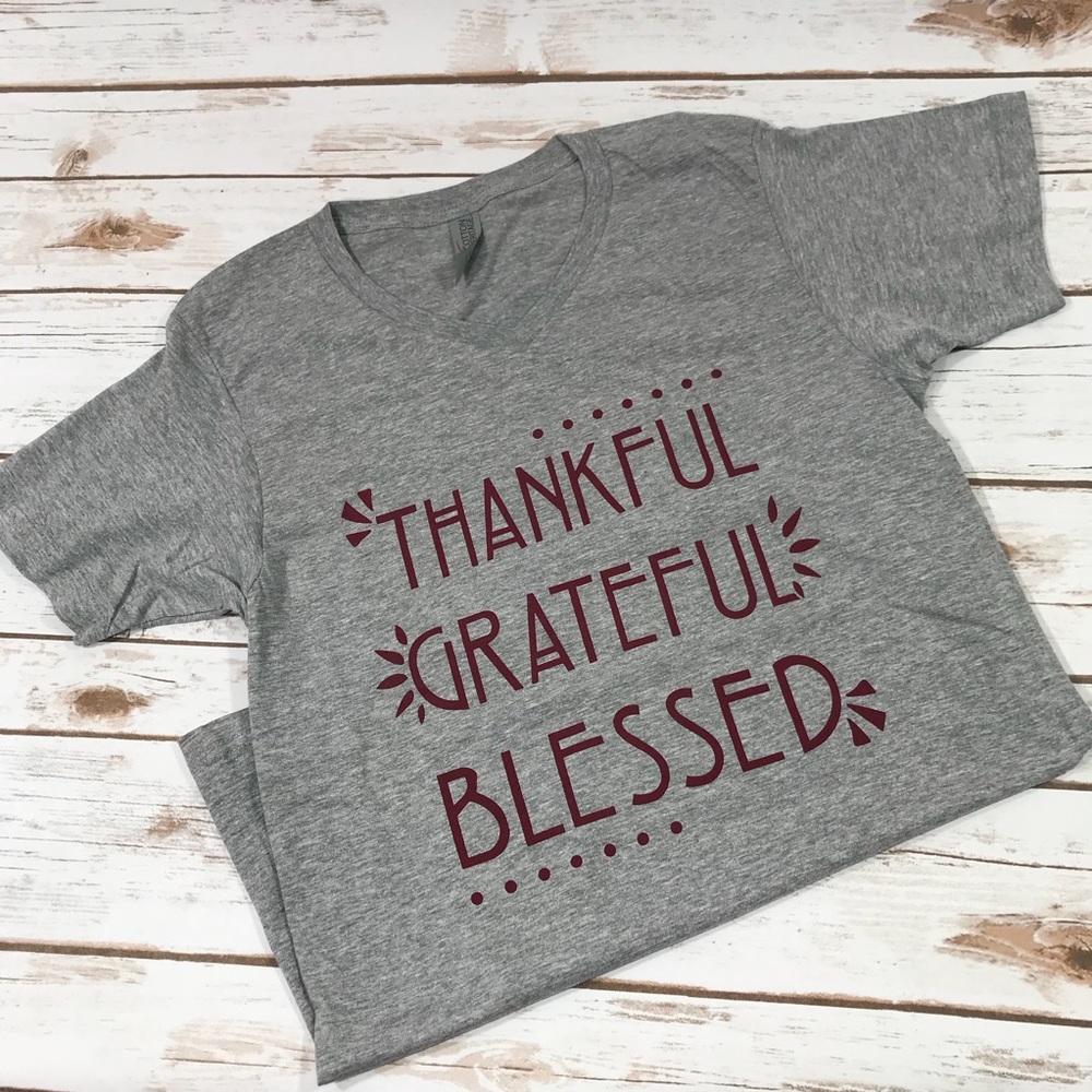 Thankful Grateful Blessed Graphic Tee - Picture 2 of 3